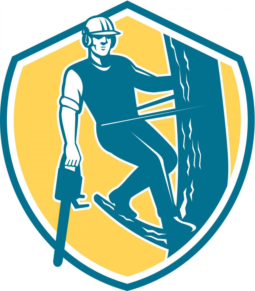 tree services worker logo